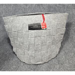 Hallmark Gray Felt Basket weave Bag : Can Hold Blankets, Toys, Foldable NWT
